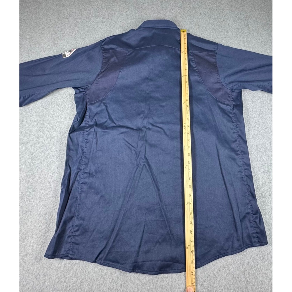 Bulwark FR iQ Series Flame Resistant Work Shirt Mens XL Blue Long Sleeve Button - Picture 5 of 7